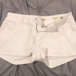 White jean shorts